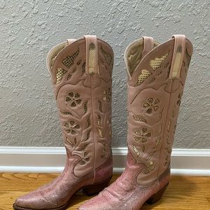 Pink Python Western Boots